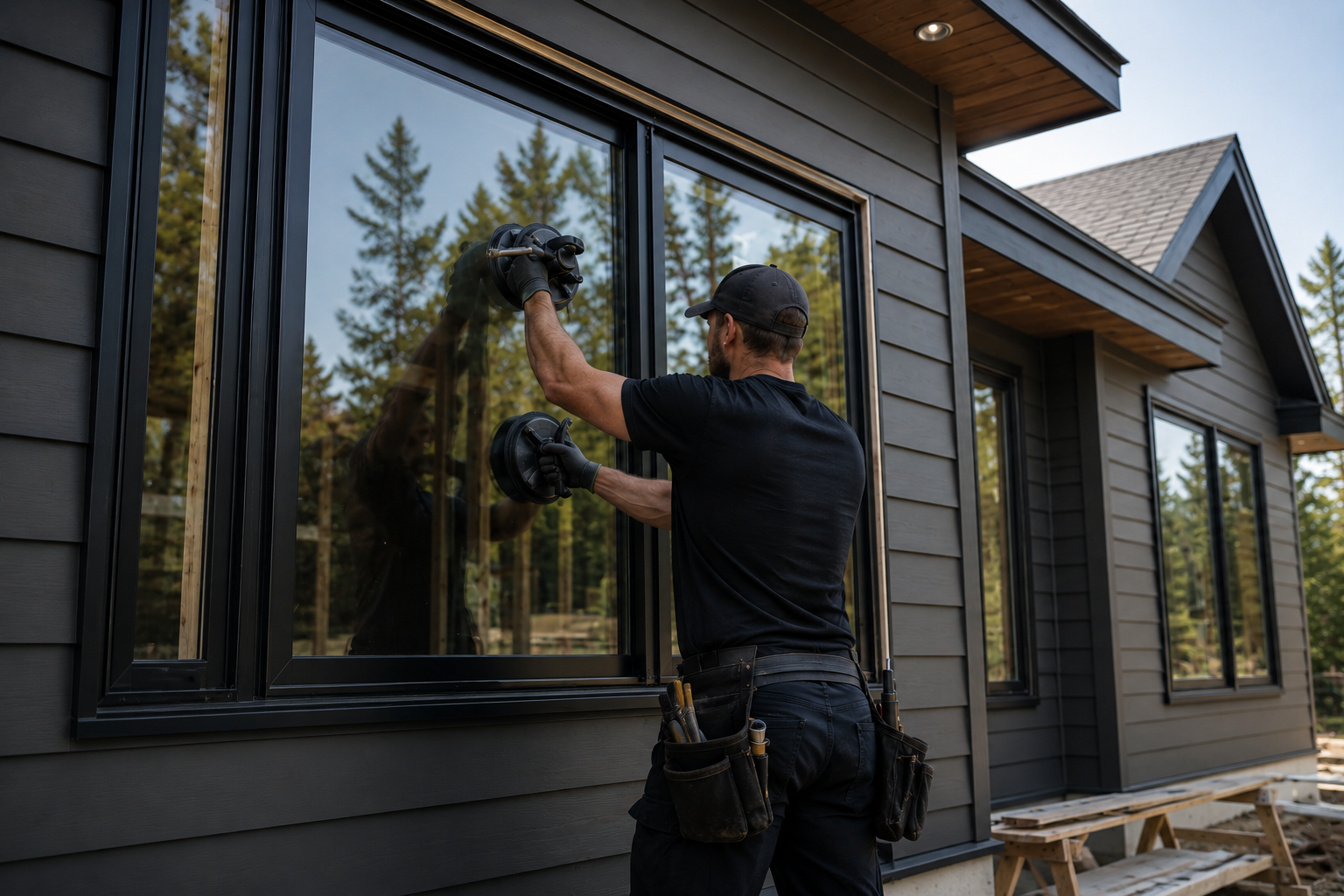 Installation crew working on an exterior project
